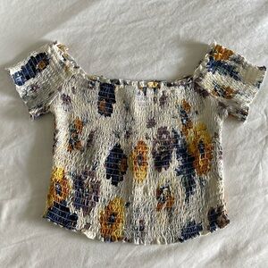 Shirred Off the Shoulder Top